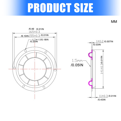 6.5Inch Speaker Diaphragm Vibration Panel For Auditory Woofer 2
