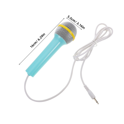 Blauwe Kinder Microfoon Toy Met Versterker Voor En 2