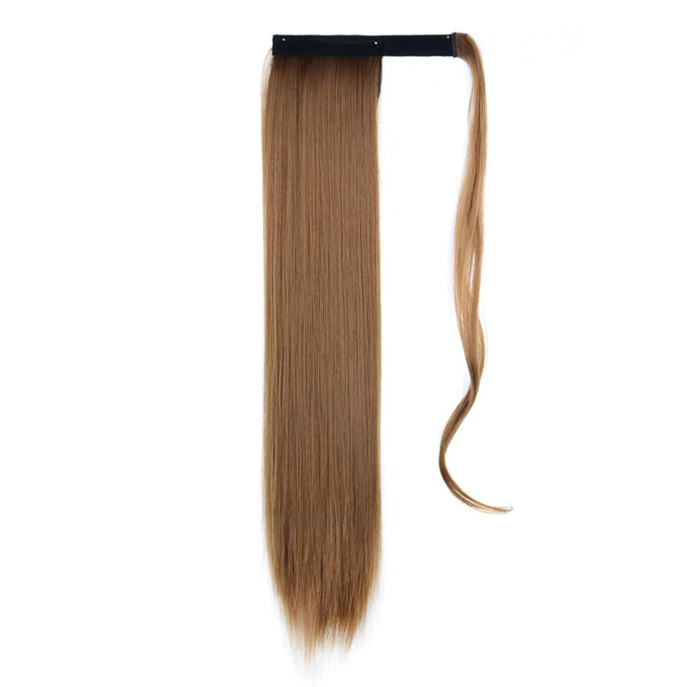 Unisex Synthetic Hair 2234 Inch Straight Ponytail Clipin Wrap Around Hair Extensions Natural Hairpiece 55Cm