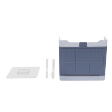 Lækagesikker design, selvdrænende tallerkenholder, multifunktionel opbevaringsløsning med klaplåg og sugekop, penholder, kompatibel med