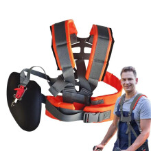 Dobbel skuldersele for trimmer, justerbare skulderstropper med komfortabelt polstret belte, ergonomisk design, slitesterk materialstøtte, sikker og