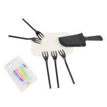 Utensilios desechables saludables y ecológicos para servir, diseño de apariencia simple, cubiertos de plástico de grado alimenticio premium no