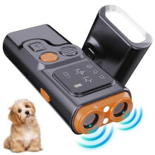 BarkGuard Pro -koiran haukunkarkotelaite, kaksipäinen tehokas käyttäytymisen korjain, LED-taskulamppu, kaikille koiratyypeille