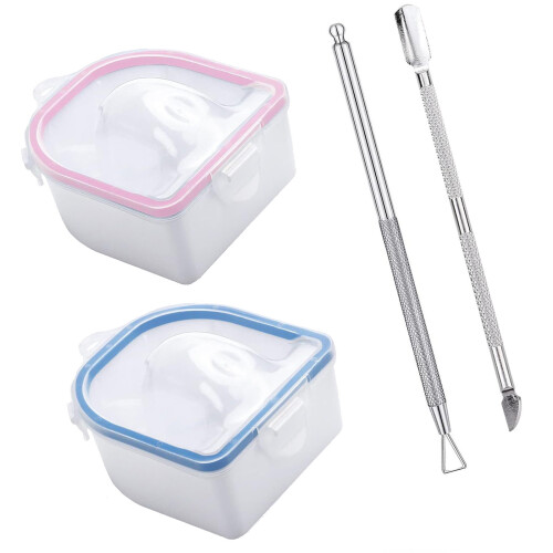 Nagelpflegeset für unterwegs oder zu Hause,-Rosa Blau