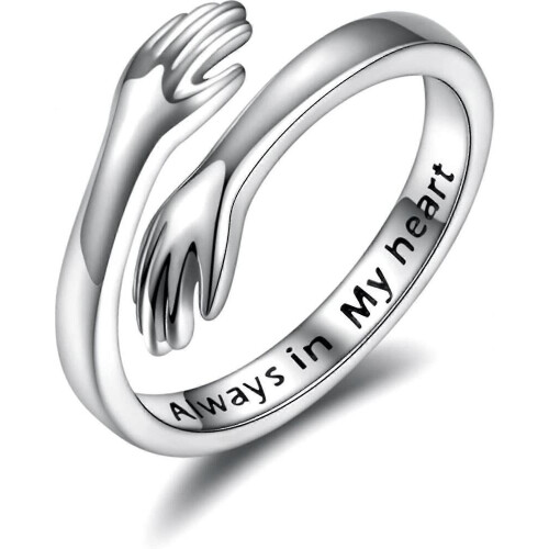 Anello Regolabile In Argento Sterling 925 Con Design Ondulato - Fatto A Mano In India - In Scatola Regalo