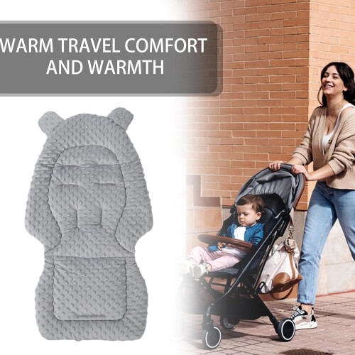 Baby Stroller Seat Insert Mat Soft Stroller Liner Gray Car Seat And Stroller Insert Breathable Supportive Padding 1