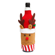 Housse de bouteille de vin de Noël, confectionnée à la main pour les fêtes, lavable et réutilisable, crée une ambiance festive pour le jour de