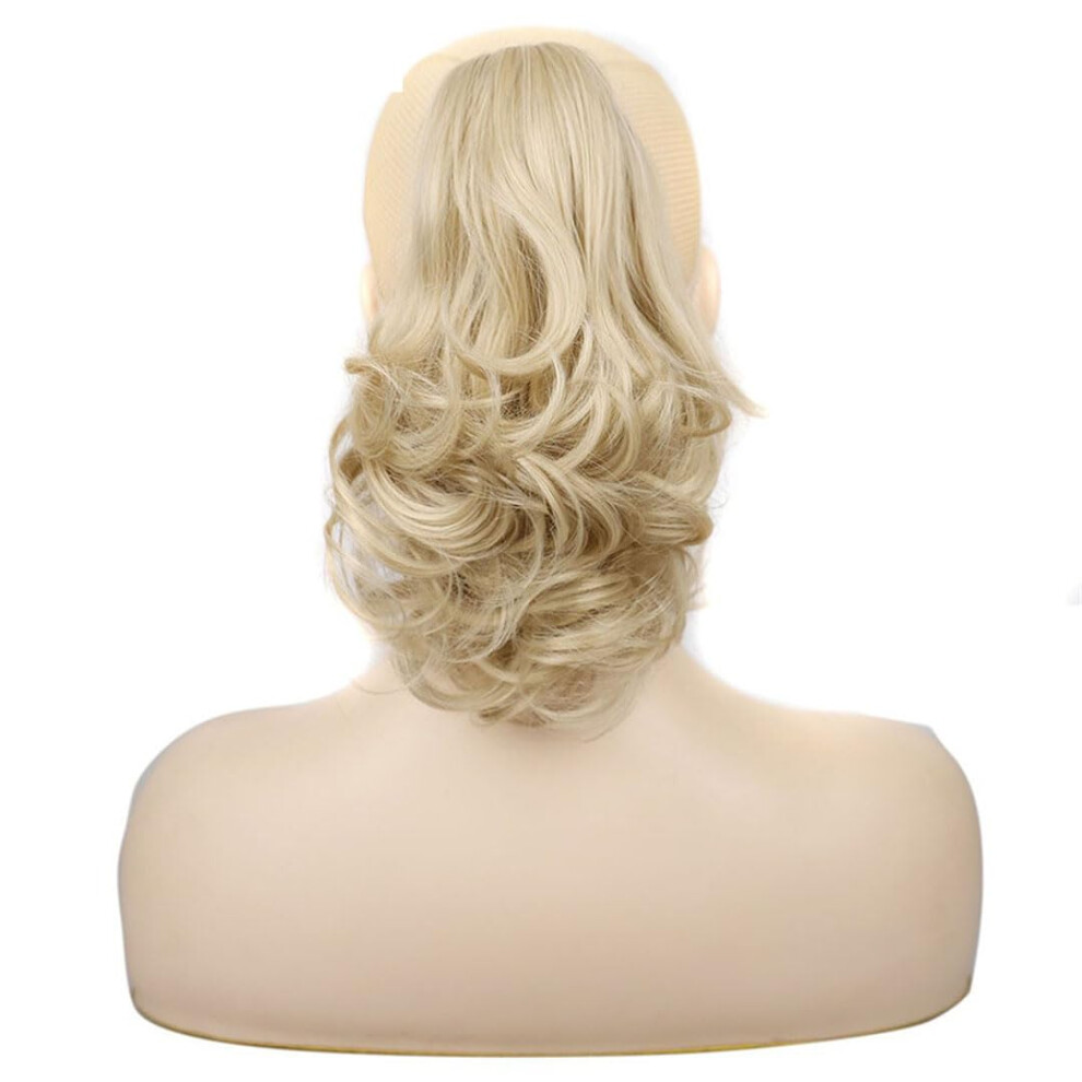 Unisex Synthetic Claw Clip On Ponytail, 12 Inch Wavy Synthetic Hair Extension Hairpiece For Women