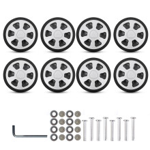 Set of 8 Travel Luggage Suitcase Replacement Wheels-Silver