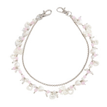 Contemporary Metal Chain With Imitation Pearls Glass Bead-1988