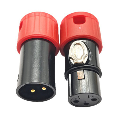 3Pin Microphone Sound Cable Plug Connector Male Female-Red
