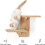 Natural Wood Wall Mounted Sisal Pad Double Layer Cats Perches 6