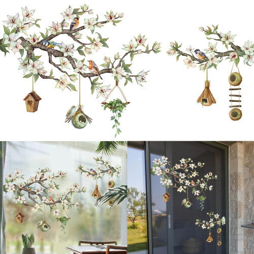 Window Cling, Removable Wall Stickers Flower Decal Decorations 1