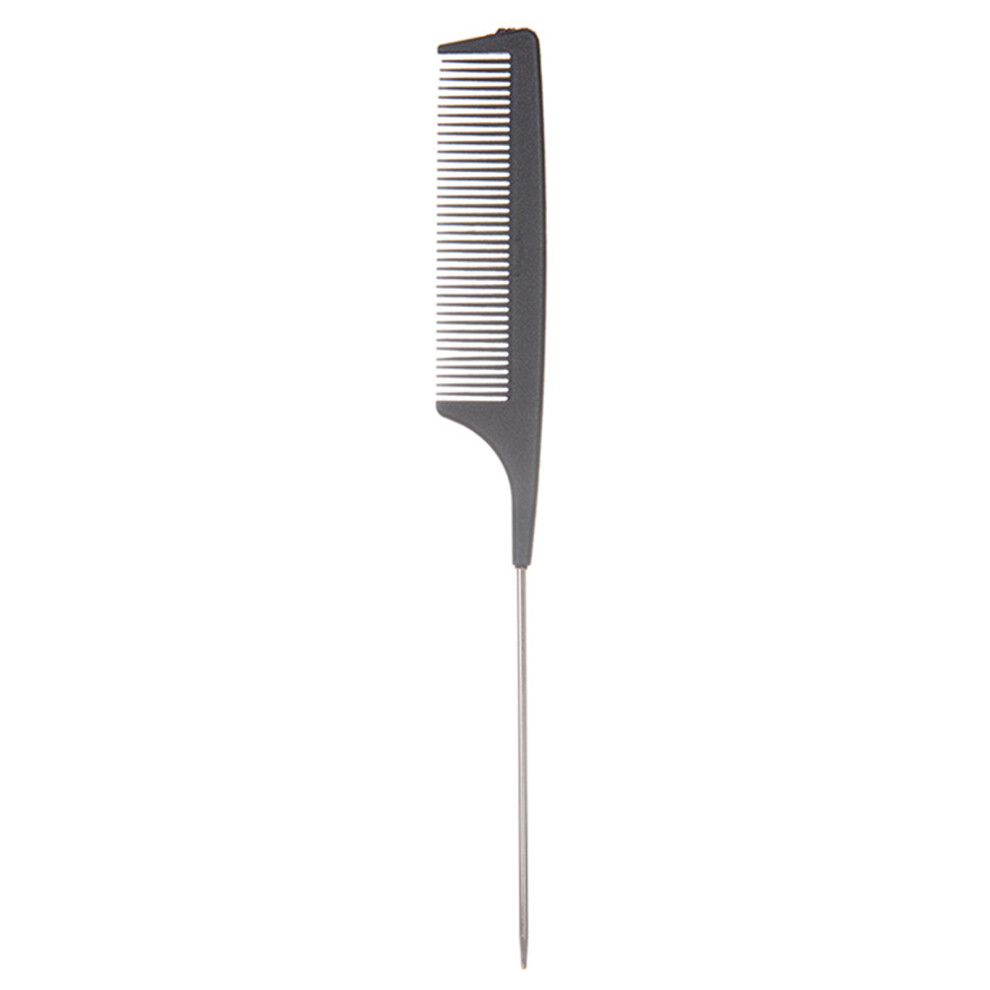 Unisex Black Pointed Tail Hair Comb For Intricate Hairstyles Steel