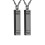 2PCS Stainless Steel Cremation Necklaces Square Ashes-Black 1