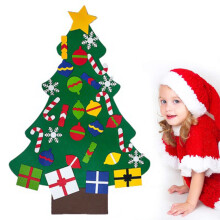 3ft Tall Diy Felt Christmas Tree, Durable 3mm Felt Material, Perfect For Kids' Christmas Decor, Wall-Mounted, Enhances Fine Motor Skills, Color Recogn