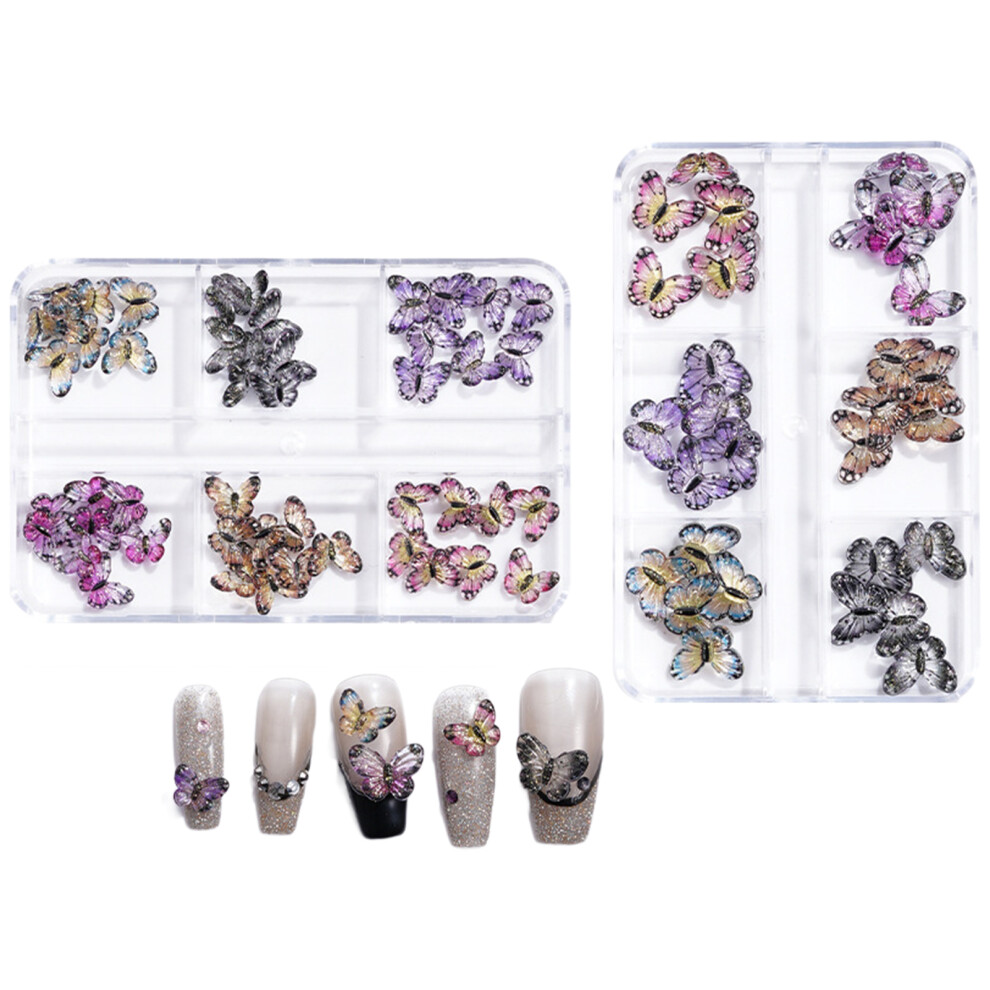 1Set 3D Butterfly Nails Charm for Women Nails Craft Nail