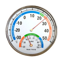 Eenvoudig afleesbare analoge hygrometer met schaalverdeling, thermometer en comfortbereikindicator voor een optimale leefomgeving, temperatuur- en