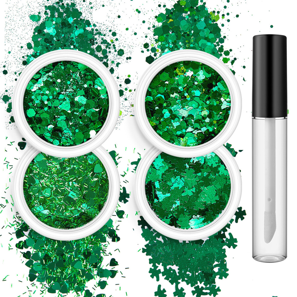 4 Box Holographic Glitter Nail Glitter Flakes-Set of 15