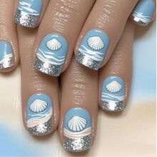 Square Press on Nail Designs French Tip Acryl nep-nagellijm op
