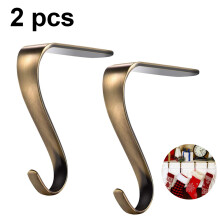 Stilvolle Weihnachtsstrumpfhalter für den Kaminsims, rutschfeste Kaminhaken, ideal für die Weihnachtsdekoration, robustes Metall, beschädigungsfrei