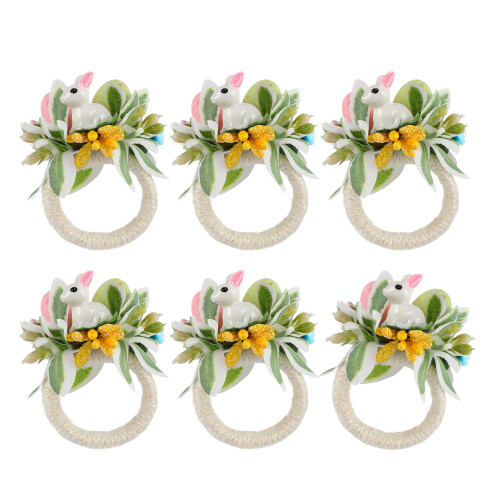 Simple Wood Easter Napkin Rings with Rabbit Dining-6  6840