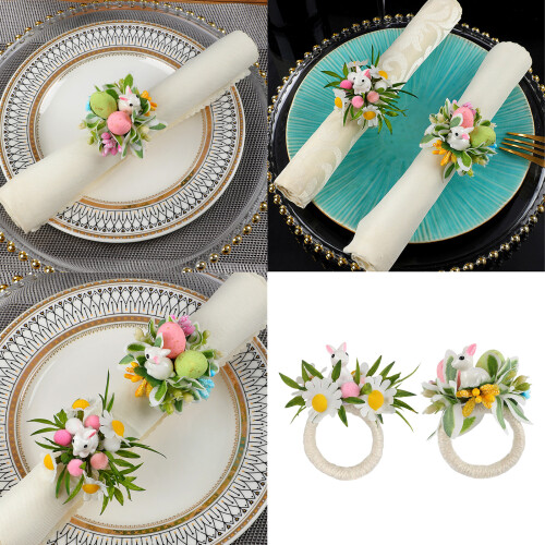 Simple Wood Easter Napkin Rings with Rabbit Dining-6  6840 2