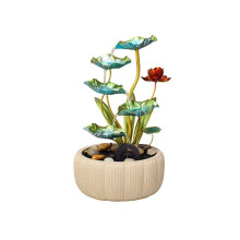 Water Fountains Indoor Modern Tabletop Fountain With Feng Shui Wheel For Living Room And Desk Decor