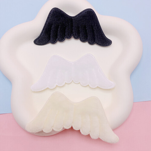 Appliques en forme d'aile en peluche de couleur douce,-ms 20 2