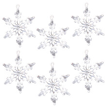 Splendoare de sărbători: Ușor de agățat, Ornamente metalice cu fulgi de zăpadă, Pandantive din cristal pentru decorarea festivă a casei (24