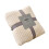 Striped Pattern Fleece Blanket Flannel Bed Cover-S Cream 1