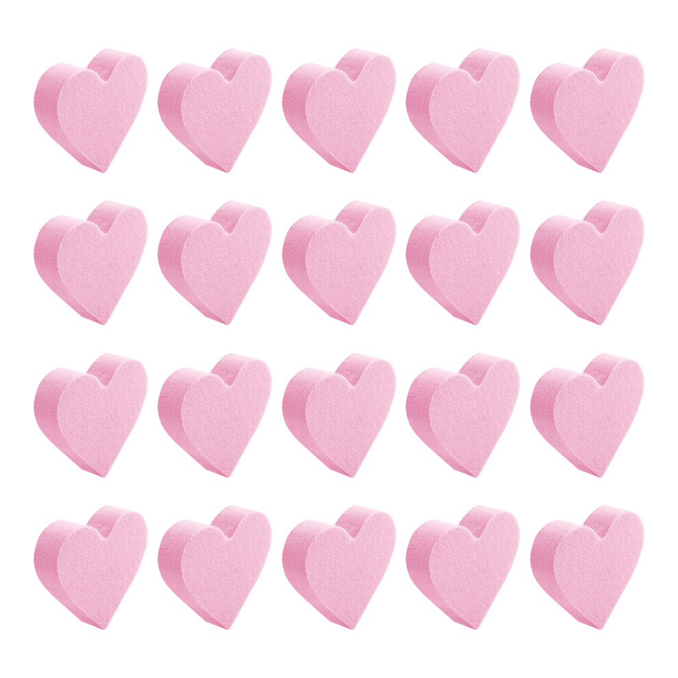 Pink Heart Shapeds Sponges Nail File Gentle Buffing For