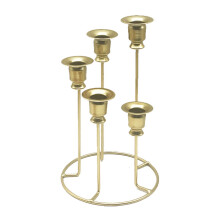 Bougeoir conique en fer forgé, chandelier à 5 branches,-or