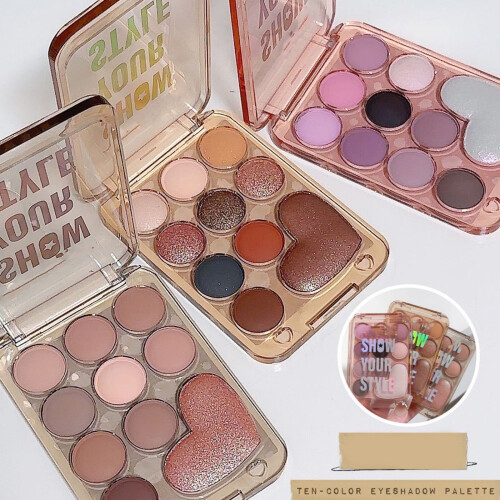 10 Shade Cosmetic Eyeshadow Palette Includes 5 Brushes for-02 1