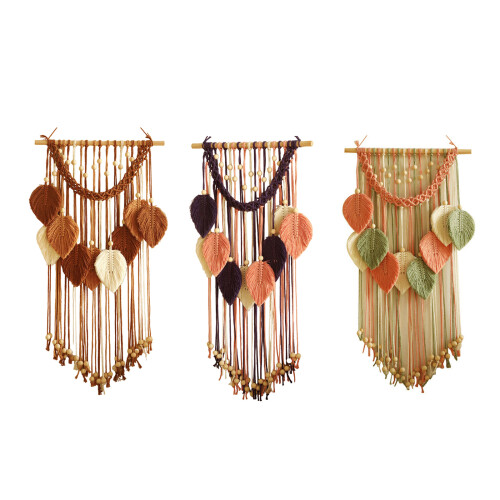 Macrames Handwovens Wall Hanging Tapestrys Bohemian Leaf-Type A 1