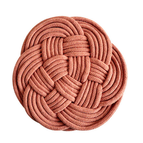 Delicate Heat Resistant Dish Mat Round  Cup Mat-caramel orange