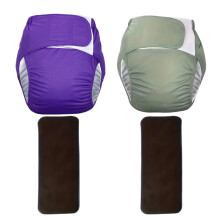 Reusable Soft Adult Incontinence Diaper Pants-Purple gray 2XL