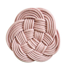 Elegant Cotton Rope Heat Resistant Placemats Table-cherry pink