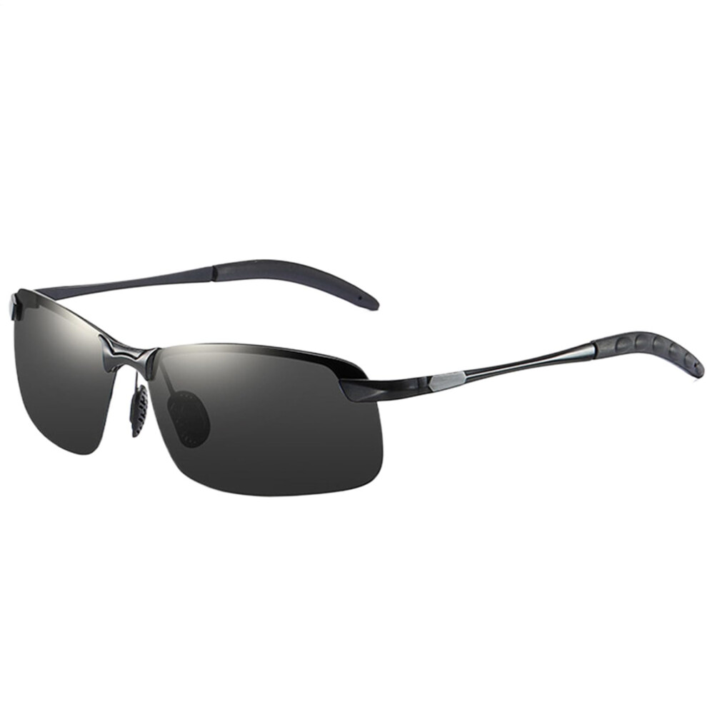 Photochromic Safety Glasses Uv400 Protection Polarized Smart Transition Sunglasses For Driving Cycling Golf Black Frame 9323874419381