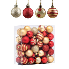 Boules de Noël rouges à paillettes, décorations incassables pour sapin de Noël multicolores, utilisables en de nombreuses occasions, 4 cm (1,57