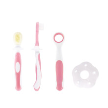 Kit de massage des gencives pour bébé, ensemble de brosses à dents primé avec nettoyeur de bouche jetable - Nettoyeur de langue souple en