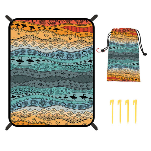 Tapis d'extérieur coloré, couverture de plage spacieuse,-11