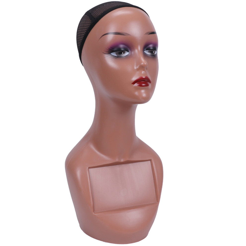 Unisex Brown Reusable Abs Mannequin Head Wig Holder Model For