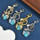 Rhinestones Ladybugs Keychain Sturdy Metal-Silver blue 4