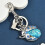 Rhinestones Ladybugs Keychain Sturdy Metal-Silver blue 7