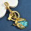 Rhinestones Ladybugs Keychain Sturdy Metal-Silver blue 2
