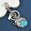 Rhinestones Ladybugs Keychain Sturdy Metal-Silver blue 3