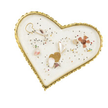 Portable Gold Trimmed Nail Color Mixing Tray Easy Clean-Love