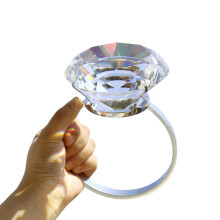 Big Sparkling Artificial Crystal Ring Women Finger Jewelry-10cm