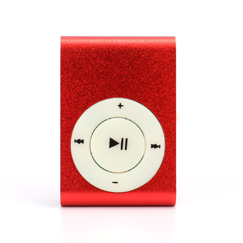 MP3-Player mit Metallclip, tragbares Musikgerät,-Rot